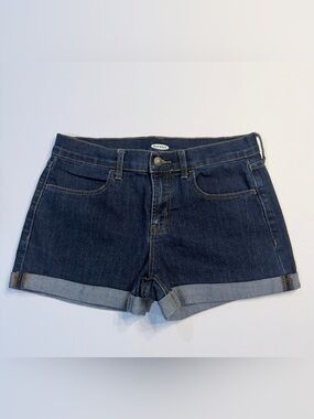 Old Navy Roll Cuff Denim Shorts Dark Blue Jean